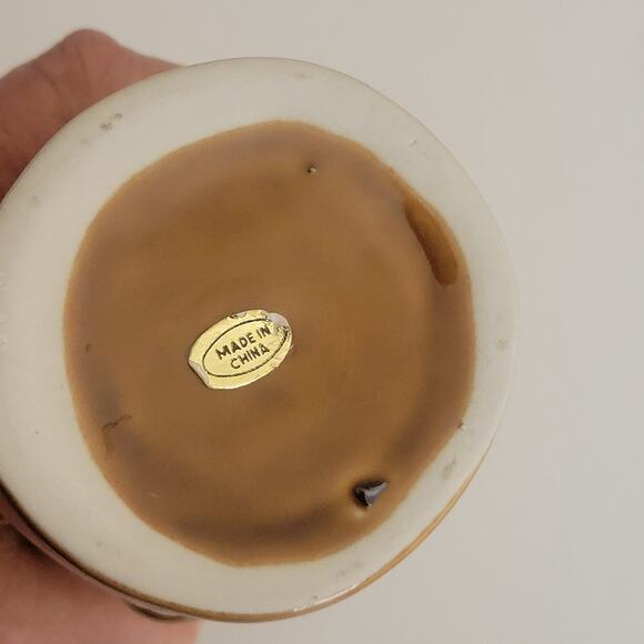 Hawaiian Polynesian Tiki Mug Cup  Vase Brown Barware Glazed  6 1/3" tall - Picture 8 of 8